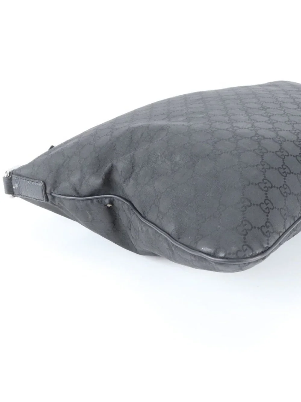 Gucci GG Nylon Leather Shoulder Bag Crossbody Messenger Black
